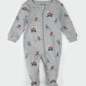 Dormeuse Gris Chiné À Imprimé De Joueurs De Hockey