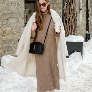 Emma Robe Maxi À Col Roulé Pour Femmes Taupe