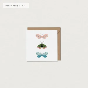 Mimosa - Carte de souhait- Mini - Papillons