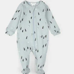 Dormeuse Bleu Perle À Imprimé Pingouin