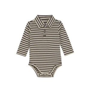 Cache-couche Manches Longues & Col Rayé Dark Grey