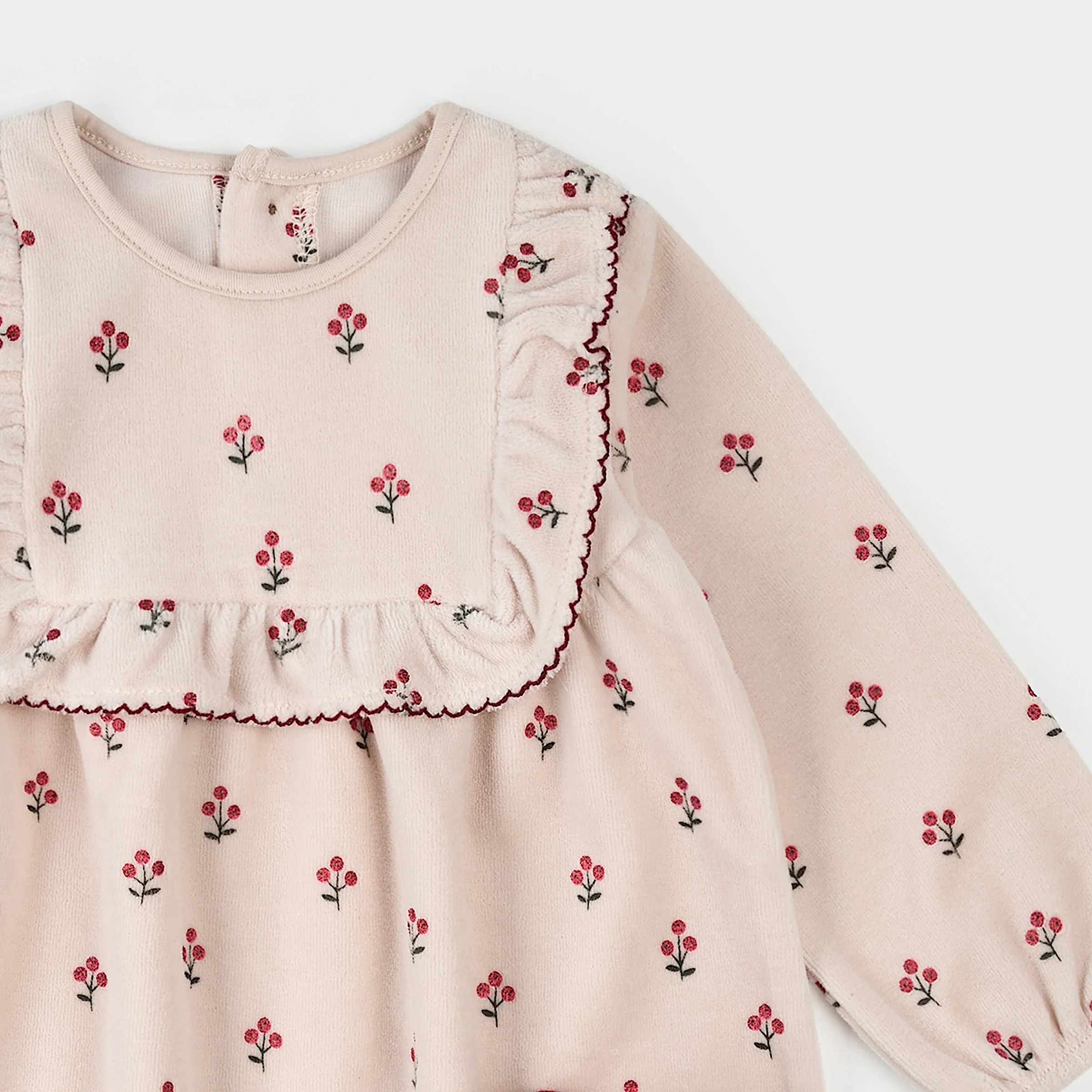 Robe En Velours Avec Collants Imprimée Baie D’hiver – Image 2