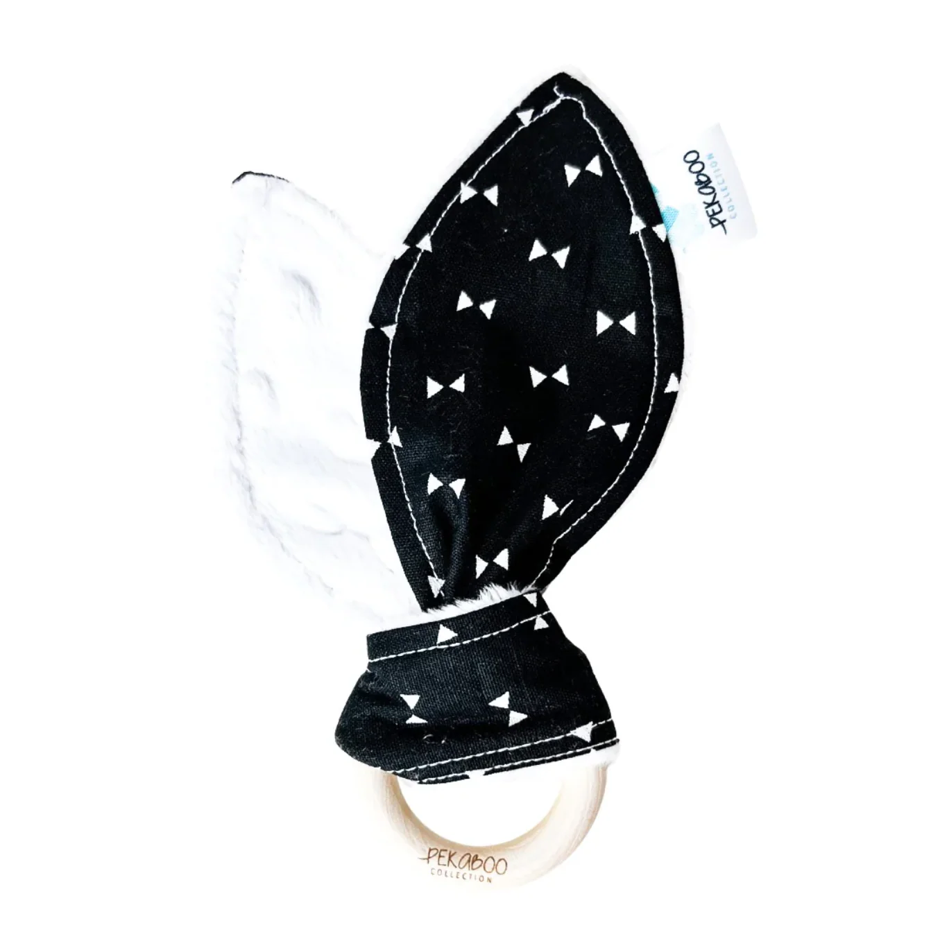 Anneau De Dentition Bois Oreille De Lapin Boucles Noires