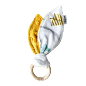 Anneau De Dentition Bois Oreille De Lapin Sapins Moutarde