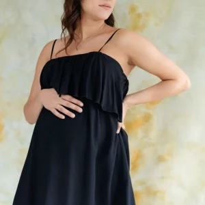 Robe Sissi À Volant Noir