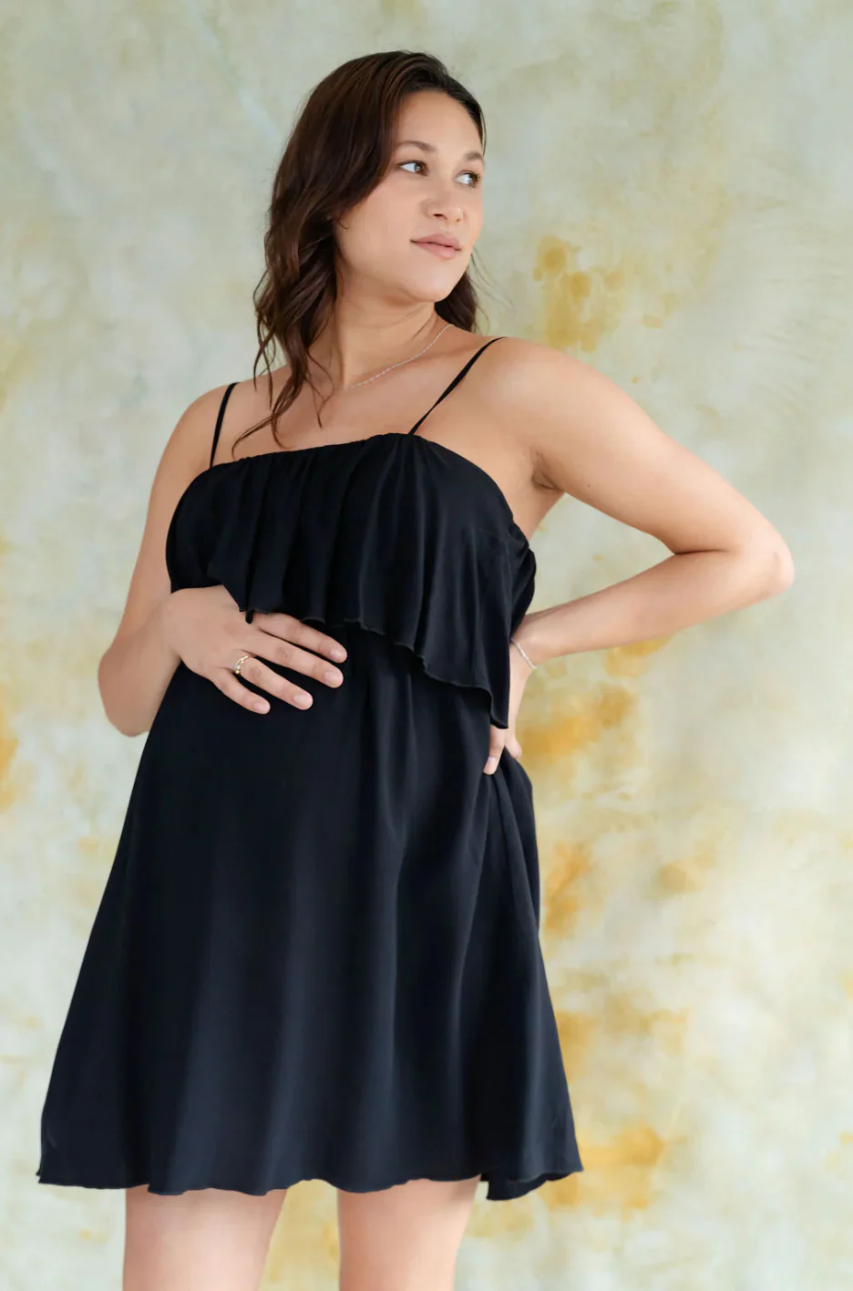 Robe Sissi À Volant Noir