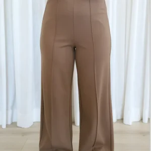Pantalons À Jambes Larges Moka Mousse