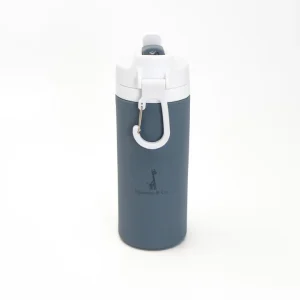 Micasso - Bouteille d'eau en silicone 450ml - Bleu Majestueux