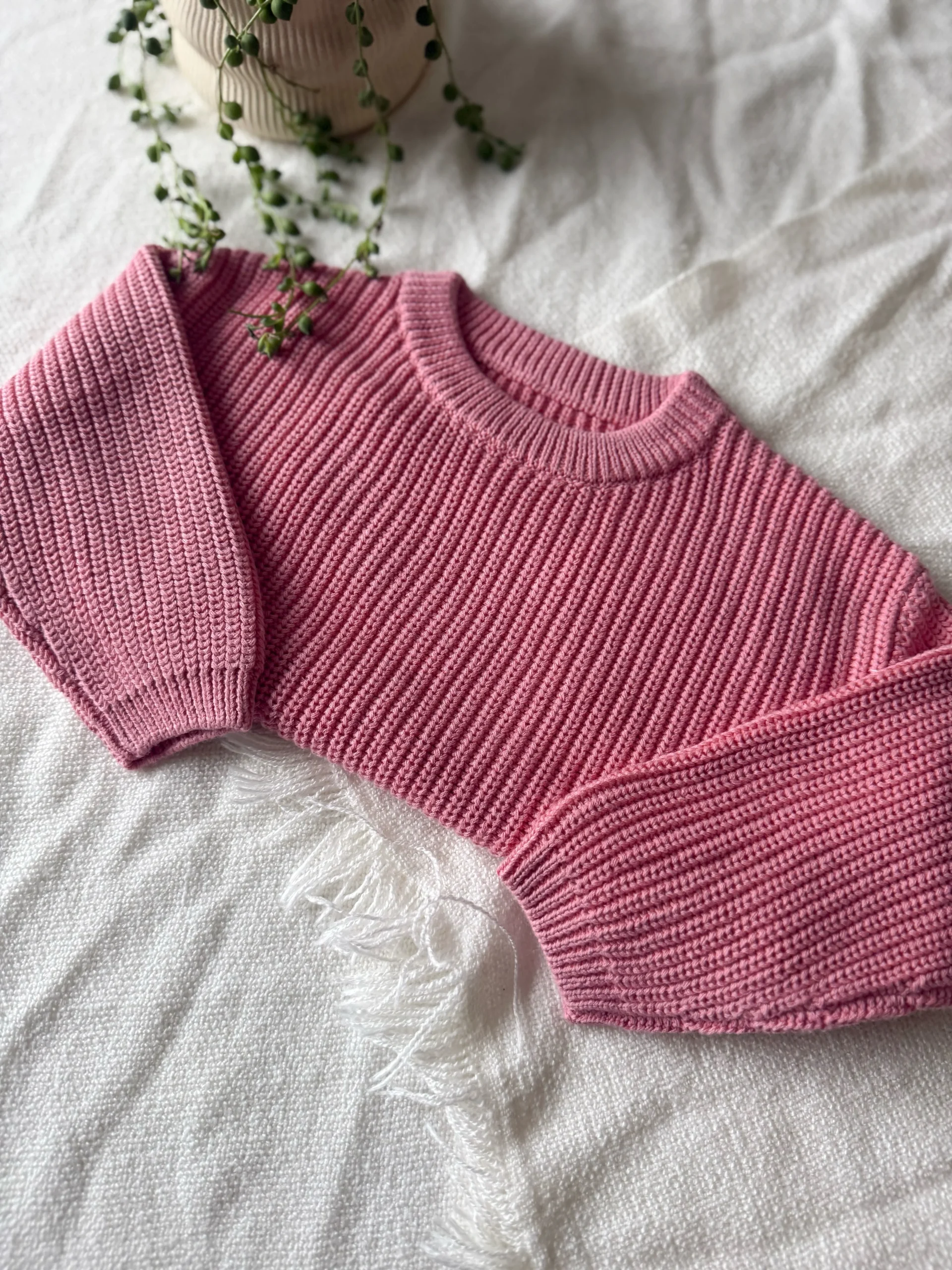Chandail En Tricot Rose – Image 2