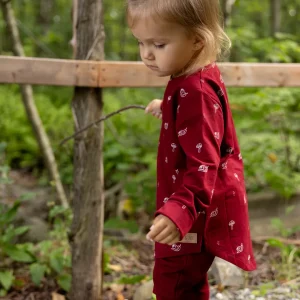 Chandail Évolutif Rouge Cerise Motif Escargots