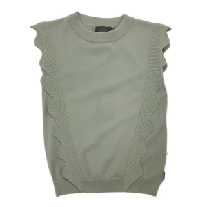 Top Manche Courte Laine Vert