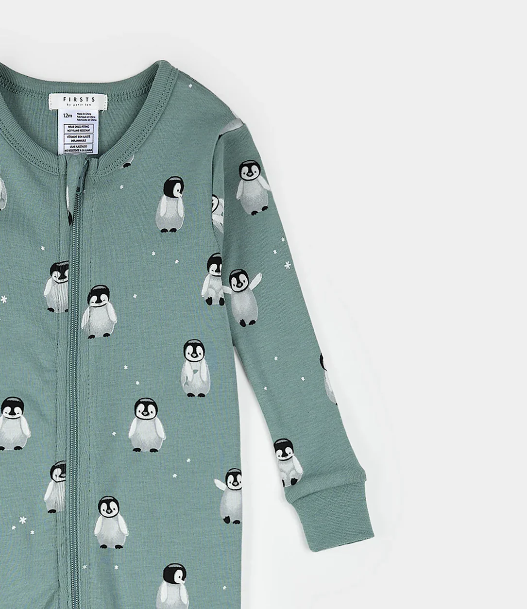 Dormeuse Convertible Sarcelle À Imprimé Bébé Pingouin – Image 2