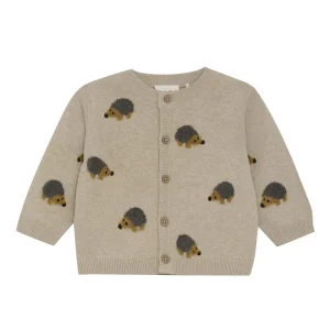 Cardigan Beige Avec Broderie De Hérissons