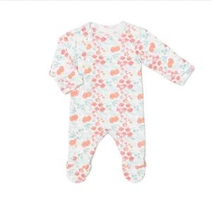 Pyjama Avec Pied Blanc À Imprimé Fleurs