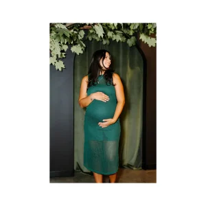 Rose Maternité - Robe Mohana en tricot - Émeraude
