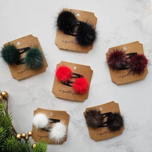 Barrette Pompon Fourrure Duo