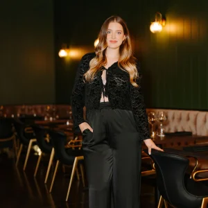 Pantalon Chic Fluide Noir Satiné